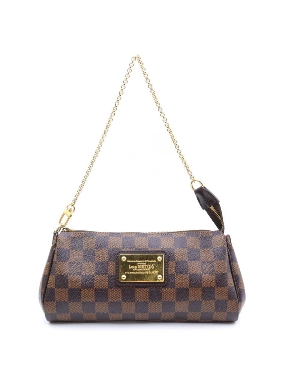 Louis Vuitton Damier Shoulder Bag Brown Leather